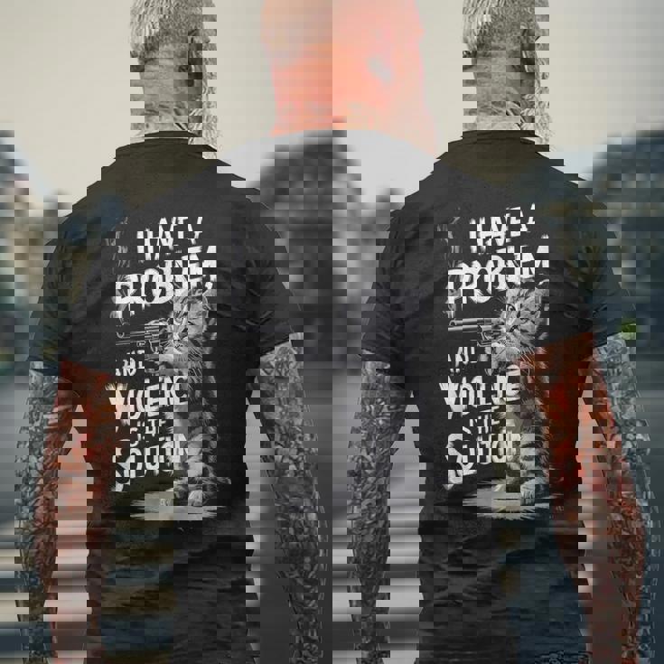 Problem Cat I Have A Problem Edgy Cat メンズTシャツ バックプリント 高齢者への贈り物