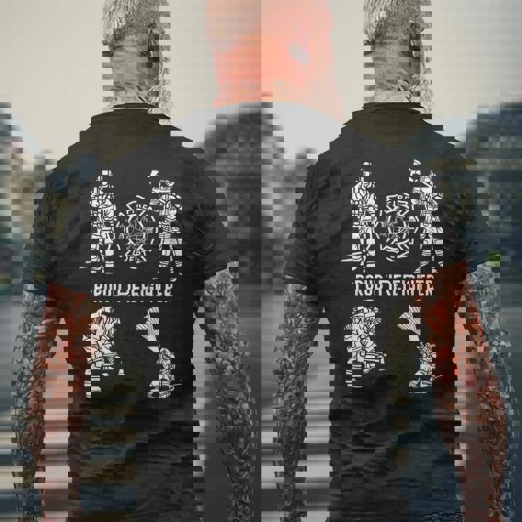 Proud 消防士 消防用品 グラフィック シンボル 消防士 長袖tシャツ メンズTシャツ バックプリント 高齢者への贈り物