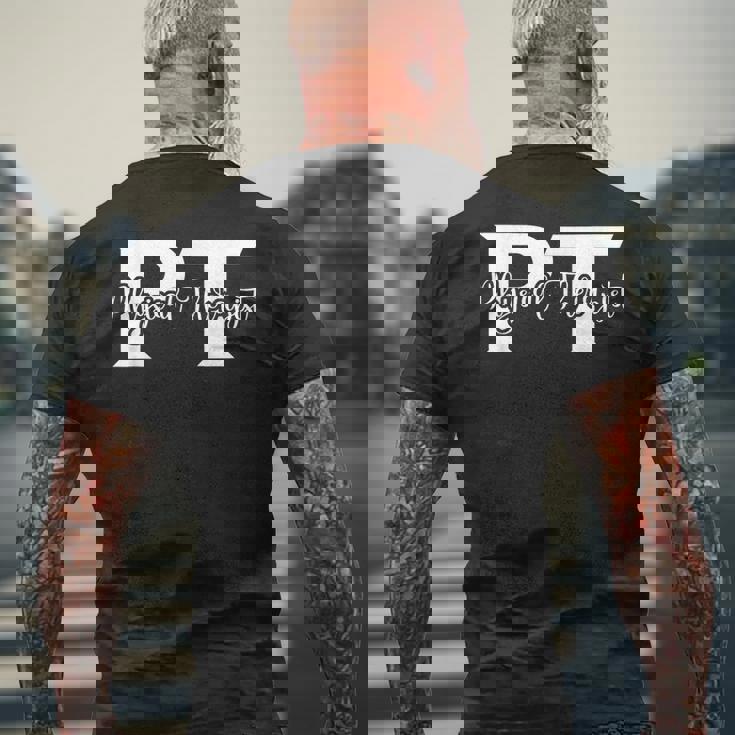 Pt リハビリ リカバリー 理学療法 理学療法士 メンズTシャツ バックプリント 高齢者への贈り物