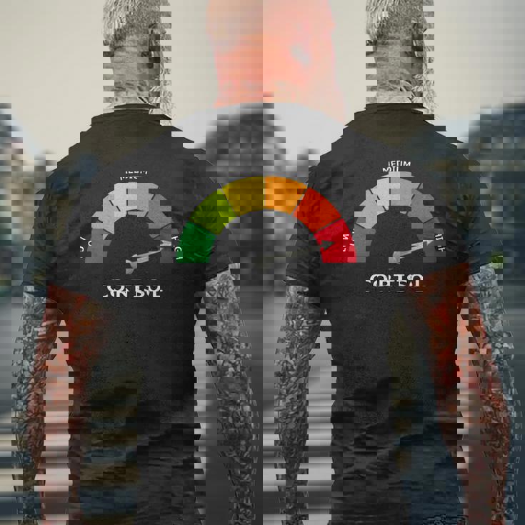 Pure Cortisol 面白いストレスメーターで走る 長袖tシャツ メンズTシャツ バックプリント 高齢者への贈り物