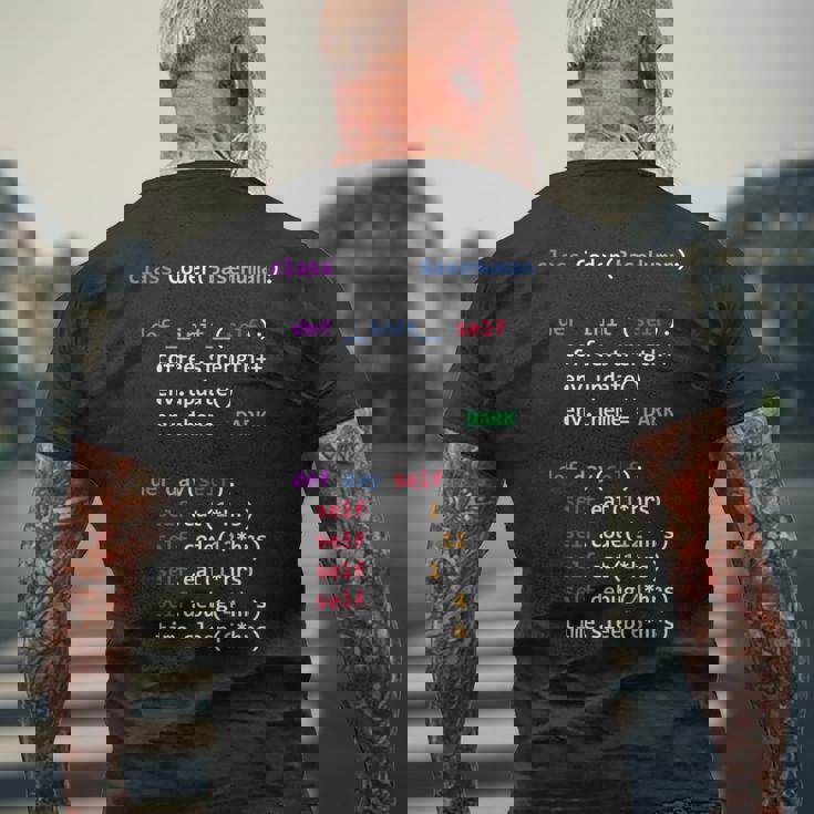 Python Eat Code スリープリピート メンズTシャツ バックプリント 高齢者への贈り物