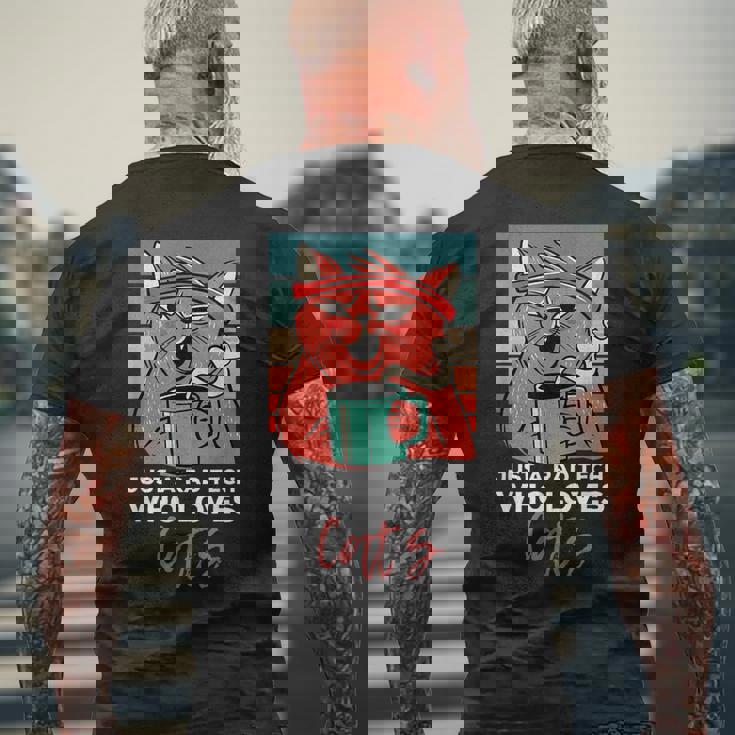 Rad Techは猫、放射線ヴィンテージ猫おもしろさんを愛しています メンズTシャツ バックプリント 高齢者への贈り物