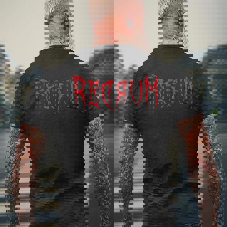Redrum 怖い不気味な血まみれのハロウィンtシャツ2 メンズTシャツ バックプリント 高齢者への贈り物