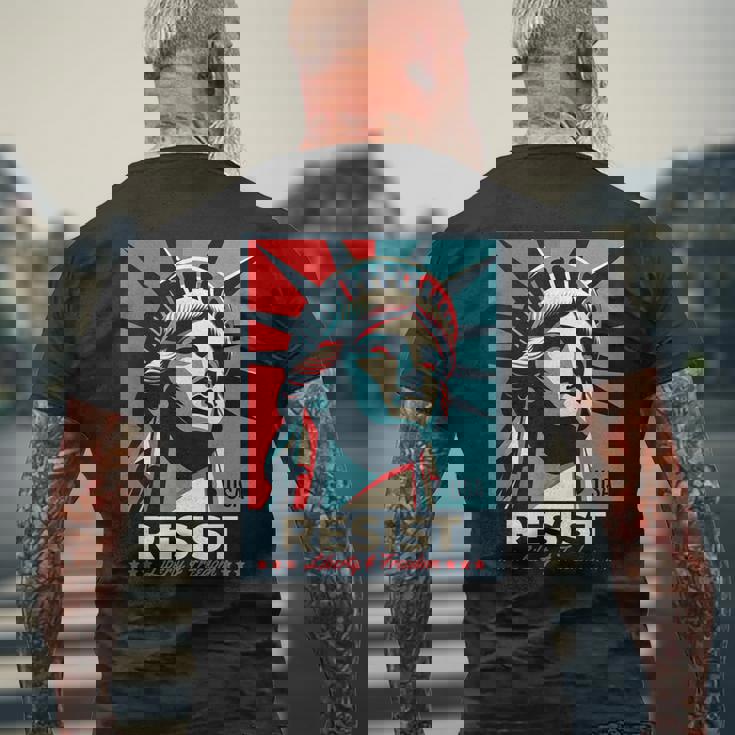 Resist 自由の女神 Resist メンズTシャツ バックプリント 高齢者への贈り物