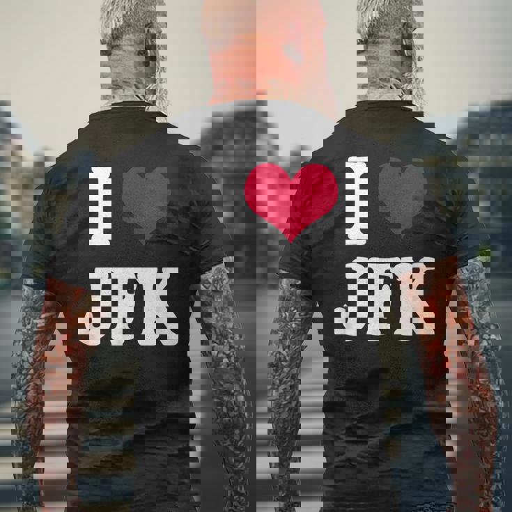 Retrointage I Heart Jfk John F Kennedy メンズTシャツ バックプリント 高齢者への贈り物