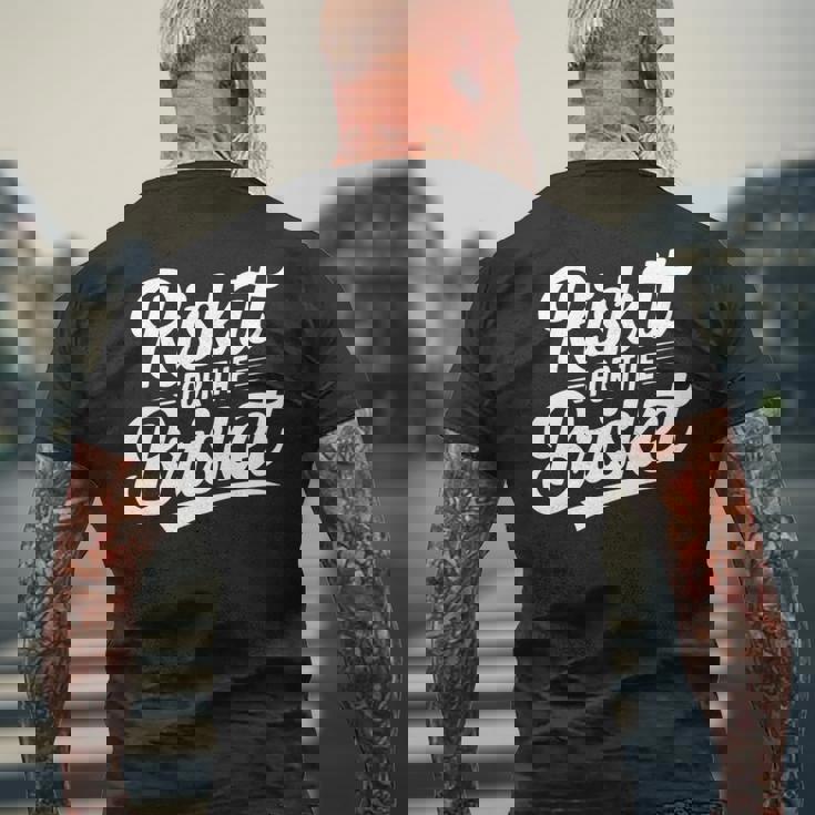 Risk It For The Brisket Bbqジョーク 長袖tシャツ メンズTシャツ バックプリント 高齢者への贈り物