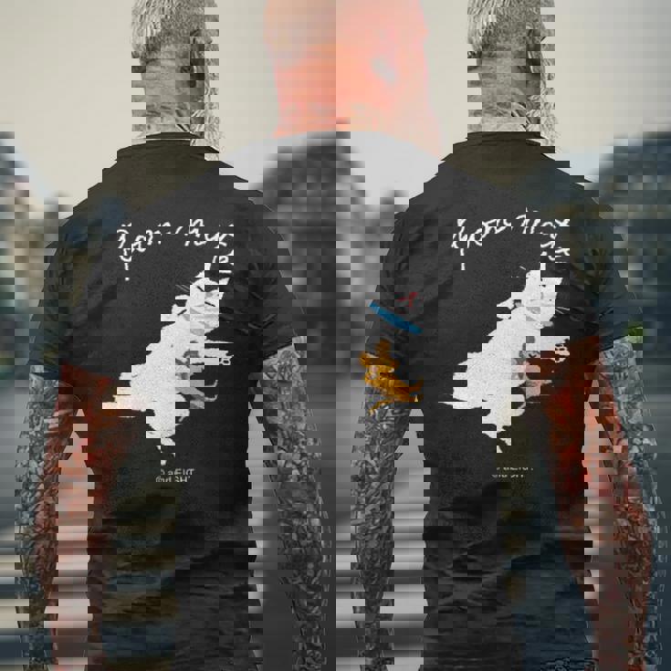 Room Mate ねこ&ねずみ お昼寝a メンズTシャツ バックプリント 高齢者への贈り物