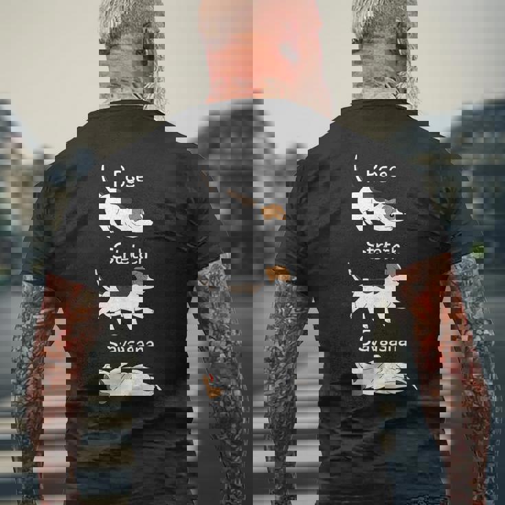 Savasana ジャックラッセルテリア 犬用ストレッチフロート メンズTシャツ バックプリント 高齢者への贈り物