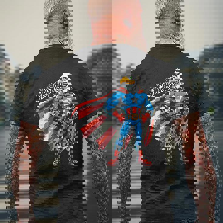 Sebastian Usa イーグル スーパーヒーロー 男の子用 名前 セバスチャン メンズTシャツ バックプリント 高齢者への贈り物