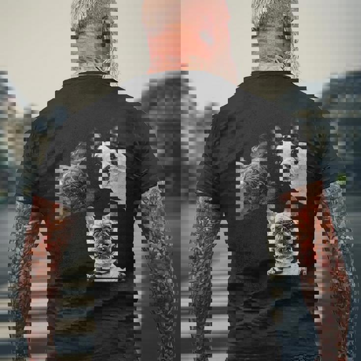 Sneaky フレンチブルドッグ ドッグ ドッグ フレンチ ポッキング ヘッド フェイス 長袖tシャツ メンズTシャツ バックプリント 高齢者への贈り物