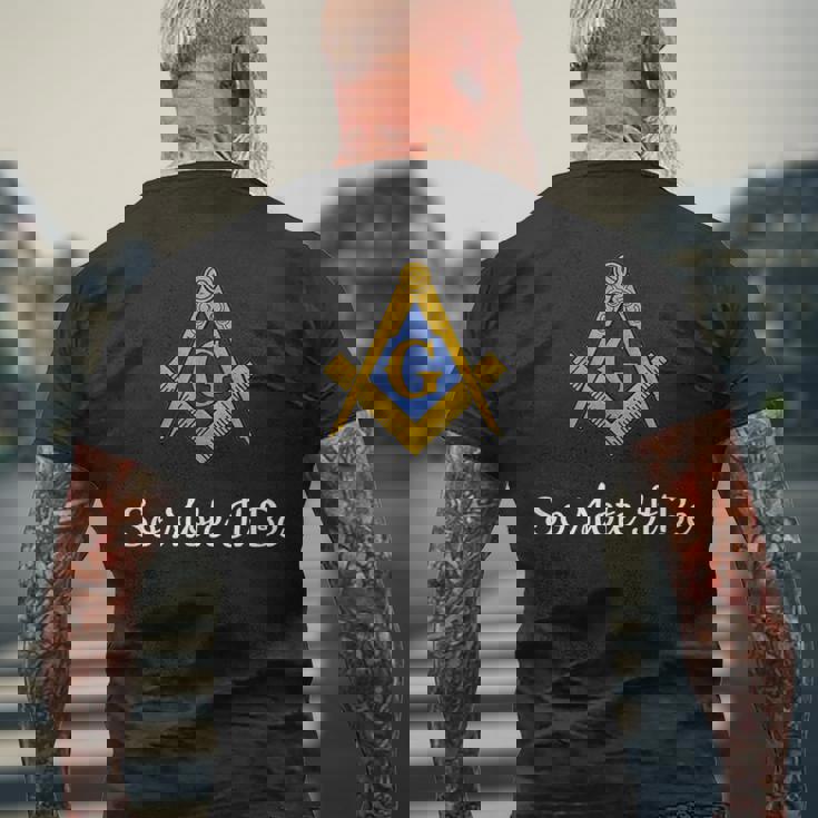So Mote It Be Masonicのモットーフリーメイソンmib プリンスホールメイソン メンズTシャツ バックプリント 高齢者への贈り物