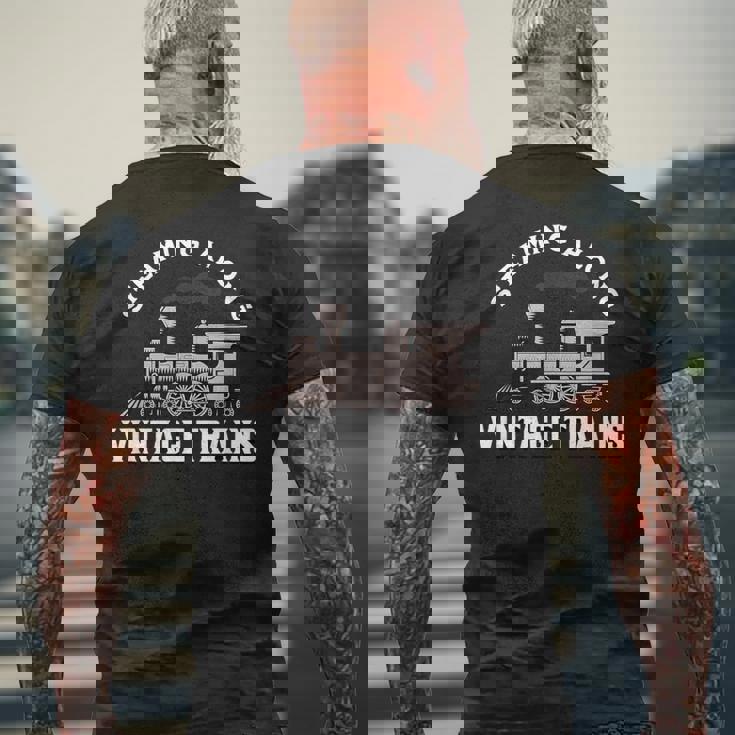 Staming Alongintage Train 機関車 メンズTシャツ バックプリント 高齢者への贈り物