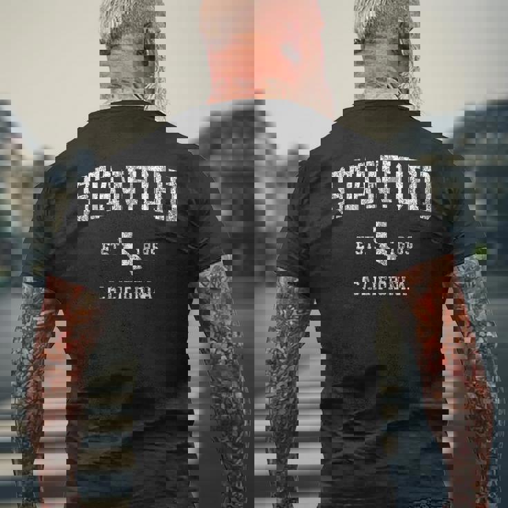 Stanford California Ca ヴィンテージ アスレチック スポーツデザイン メンズTシャツ バックプリント 高齢者への贈り物