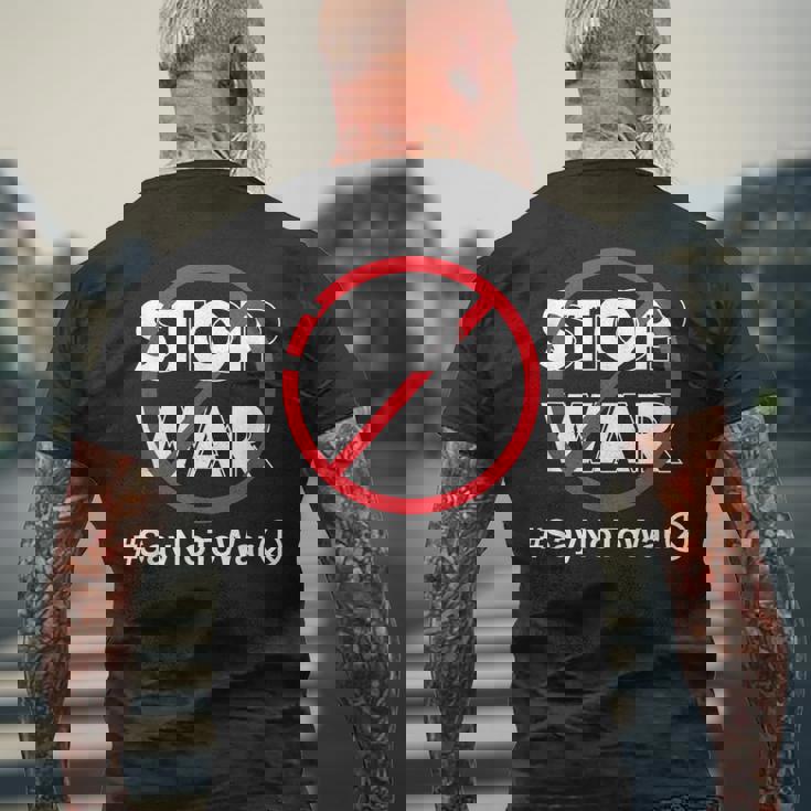 Stop Waray No To War Pleasetop Wars No War メンズTシャツ バックプリント 高齢者への贈り物