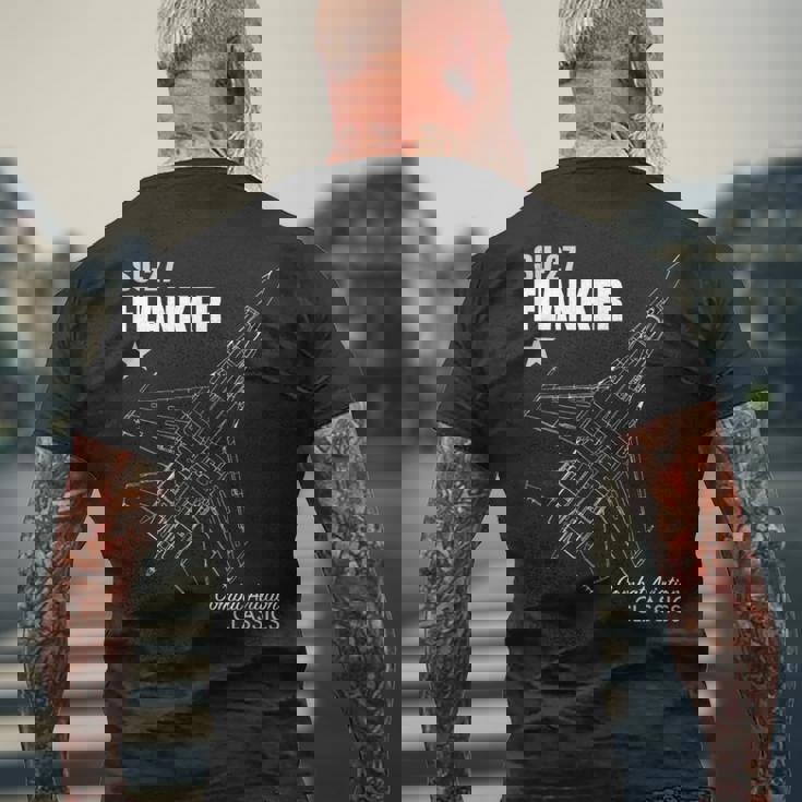 Su-27 フランカー メンズTシャツ バックプリント 高齢者への贈り物