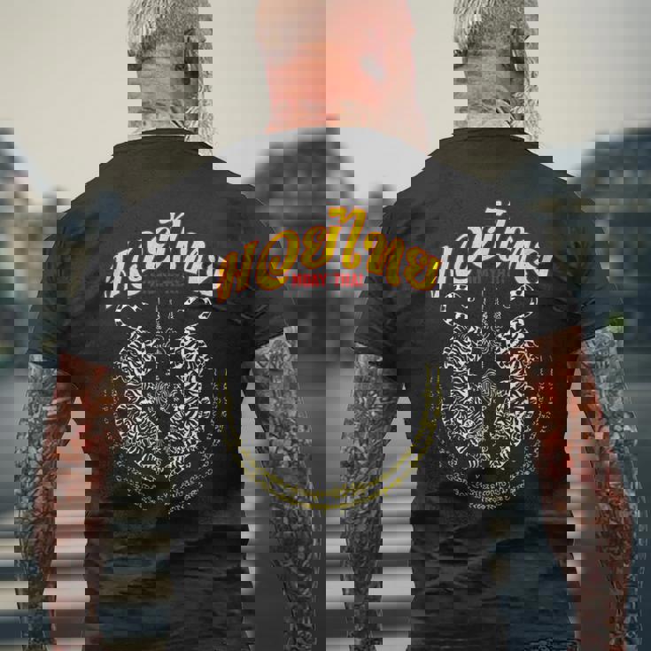 Suea Kooak Yant Thai Kickboxing Twin Tiger Muay Thai メンズTシャツ バックプリント 高齢者への贈り物