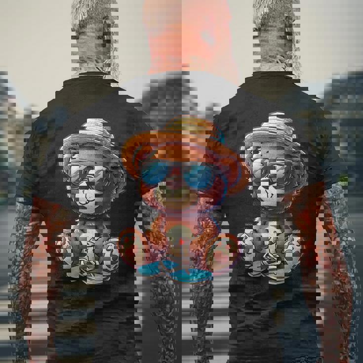 Summeribes テディベア 完璧な夏プリント メンズTシャツ バックプリント 高齢者への贈り物