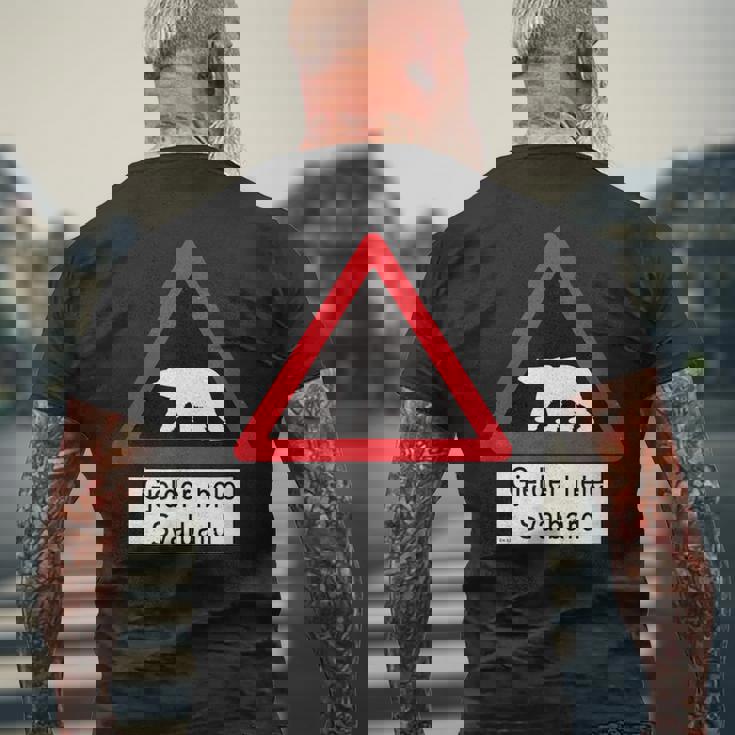 Svalbard ホッキョクグマ サイン メンズTシャツ バックプリント 高齢者への贈り物