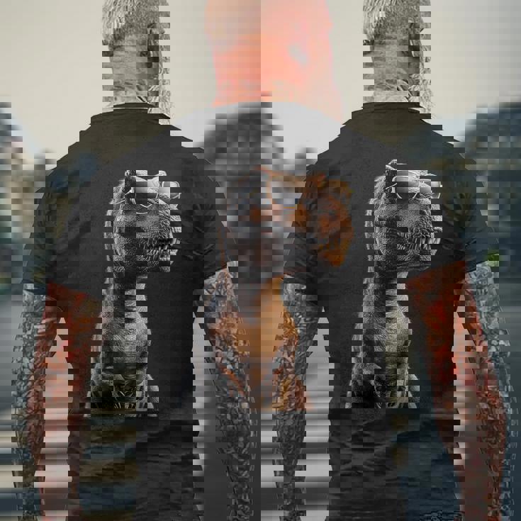 T-レックス ティラノサウルス・レックス 恐竜 恐竜大好き ディノ メンズTシャツ バックプリント 高齢者への贈り物