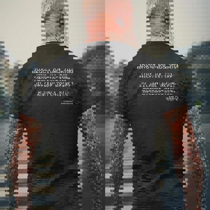 Talent Instantly Recognizes Genius ノベルティ シャーロック・ホームズ メンズTシャツ バックプリント 高齢者への贈り物