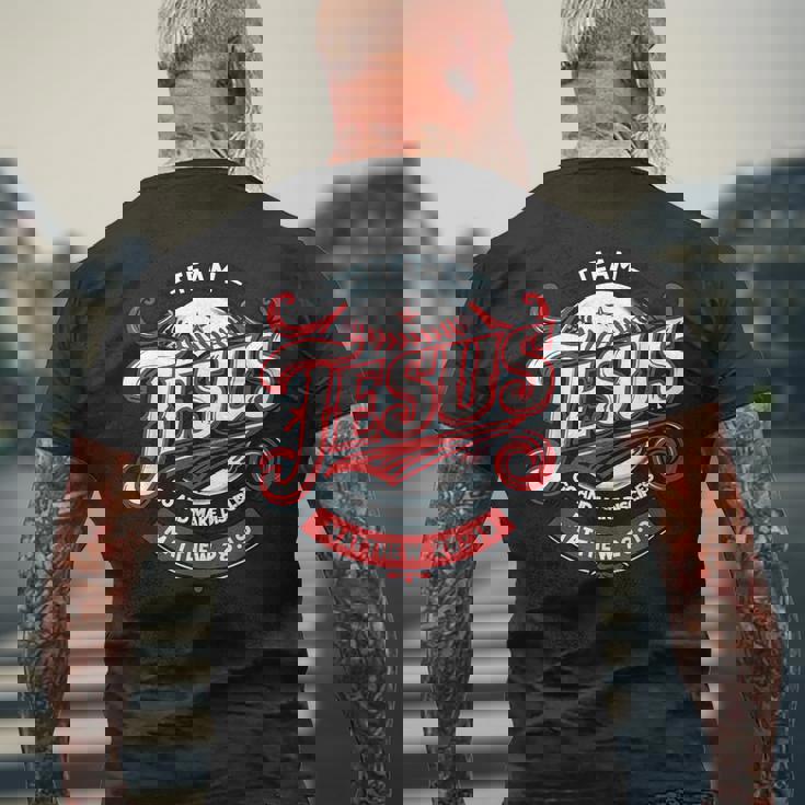 Team Jesus Go And Make Disciples メンズTシャツ バックプリント 高齢者への贈り物