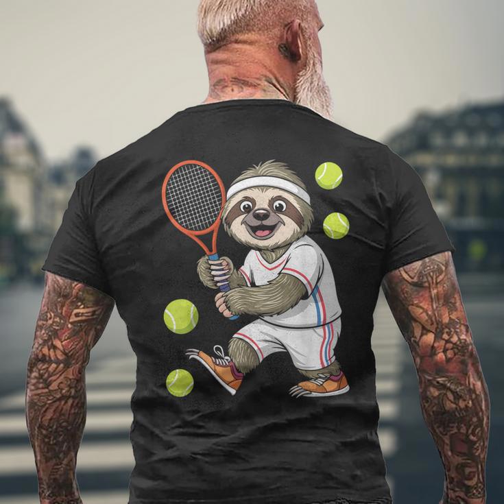 Tennis Faultier Lustig Geschenkpruch T-Shirt mit Rückendruck Geschenke für alte Männer