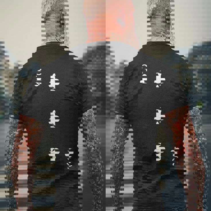 Three 3 Of Clubs トランプ ポーカーカード ブラックジャックカード メンズTシャツ バックプリント 高齢者への贈り物