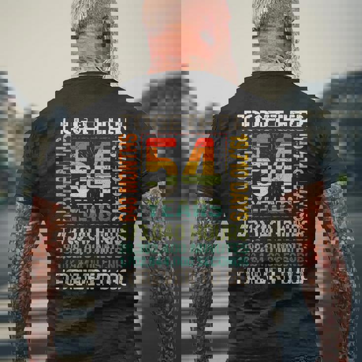 Together 54 Years Forever To Go 結婚54周年記念 メンズTシャツ バックプリント 高齢者への贈り物