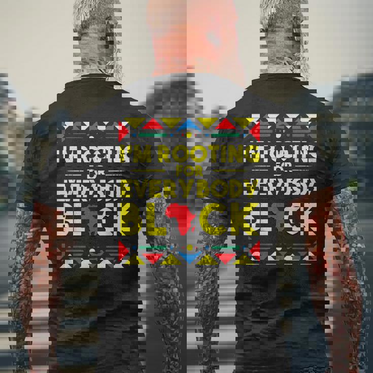 History I'm Rooting For Everybody ブラック アフリカ メンズTシャツ バックプリント 高齢者への贈り物