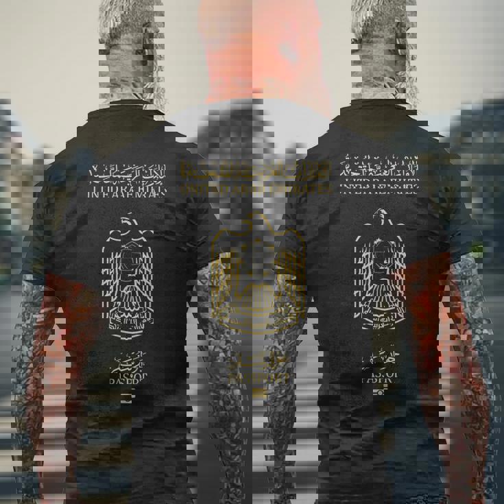 Uae エミレーツ パスポートカバー メンズTシャツ バックプリント 高齢者への贈り物