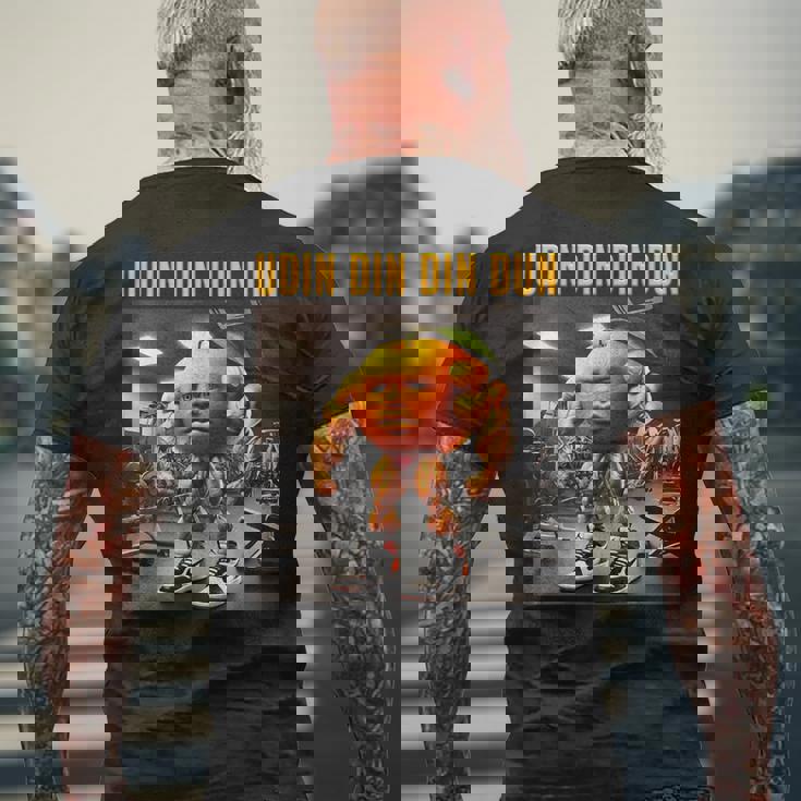 Udin Din Din Dun マッスルオレンジ イタリアンブレイン ロート キッズ ミーム メンズTシャツ バックプリント 高齢者への贈り物