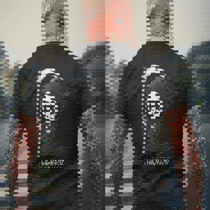 Valentine's Day I Love You To Death Cute Grim Reaper メンズTシャツ バックプリント 高齢者への贈り物