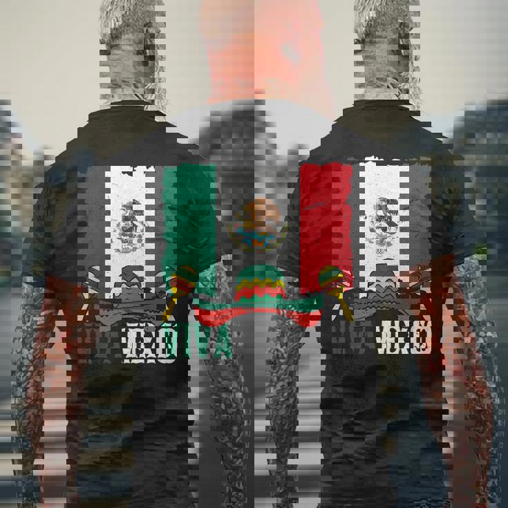 Viva Mexico ソンブレロ インディペンデンス メキシコ 国旗 メキシコ 長袖tシャツ メンズTシャツ バックプリント 高齢者への贈り物