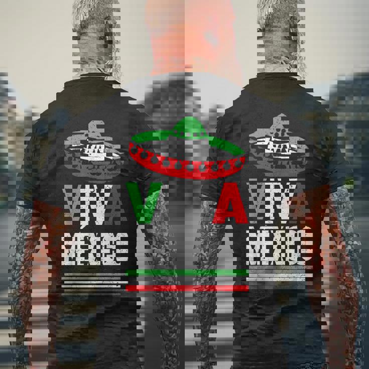 Viva Mexico 帽子デザイン メキシコ国旗カラー メキシコ人向け メンズTシャツ バックプリント 高齢者への贈り物