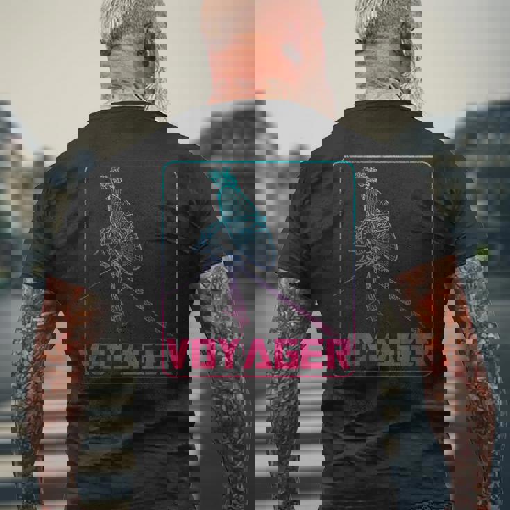 Voyager 宇宙探査機 宇宙船 太陽系 天文学 メンズTシャツ バックプリント 高齢者への贈り物