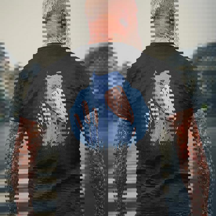 Vxl ハシビロコウ 鳥類 鳥類学者 ホエールビル 動物 メンズTシャツ バックプリント 高齢者への贈り物