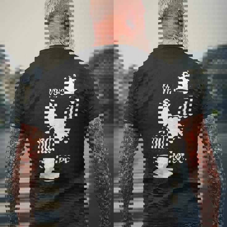 We're All Mad Here 不思議の国のアリスtシャツデザイン メンズTシャツ バックプリント 高齢者への贈り物