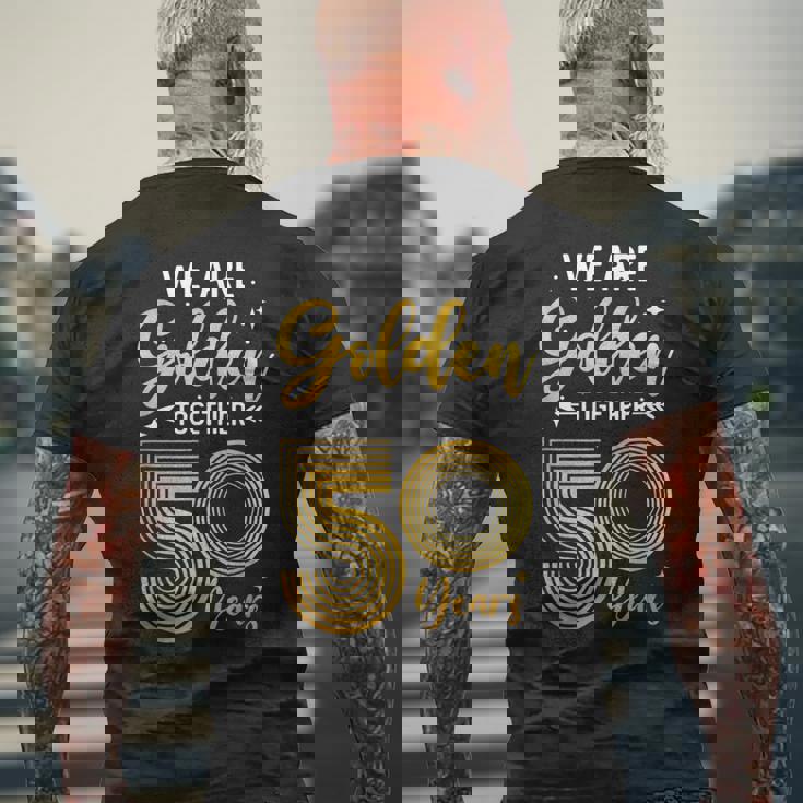 We Golden Together 50年 結婚50周年記念 結婚記念日 メンズTシャツ バックプリント 高齢者への贈り物