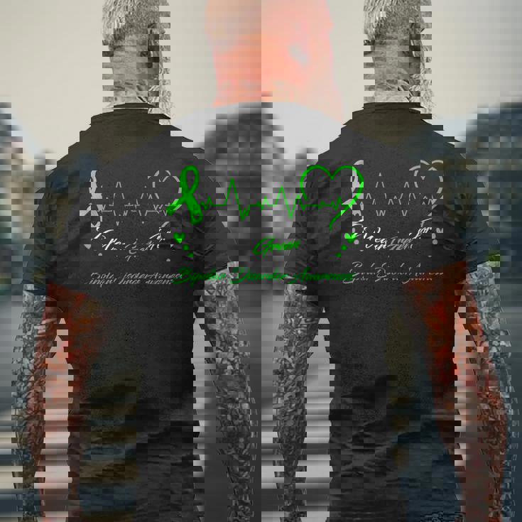 I Wear Green For Bipolar Disprder Awareness メンズTシャツ バックプリント 高齢者への贈り物