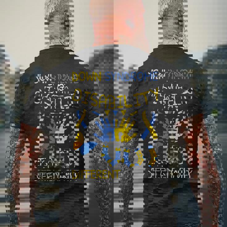 World Downyndrome Day ダウン症啓発 メンズTシャツ バックプリント 高齢者への贈り物