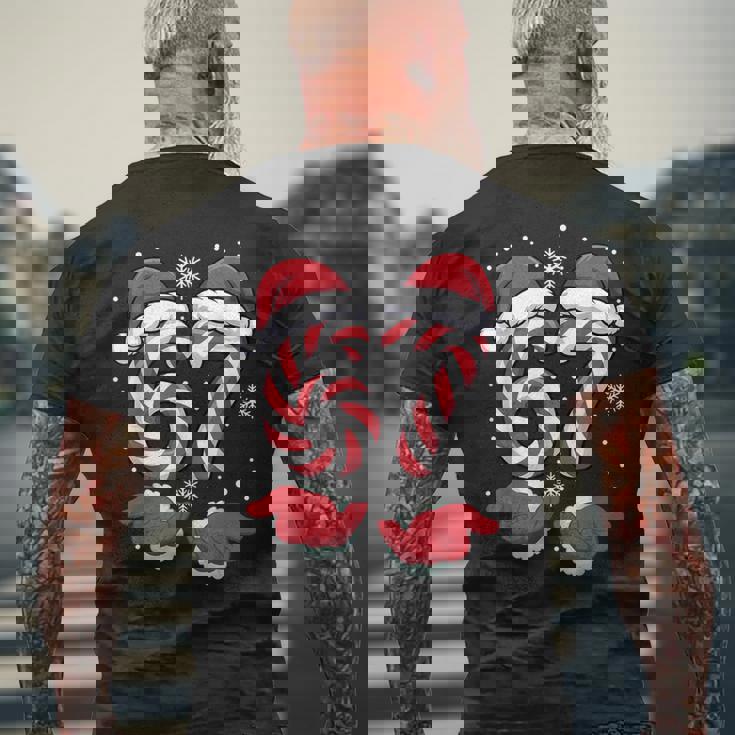 Xmas Viral 67 Candy Canes Santa Holiday Kids Men's Back Print T-Shirt Gifts for Old Men