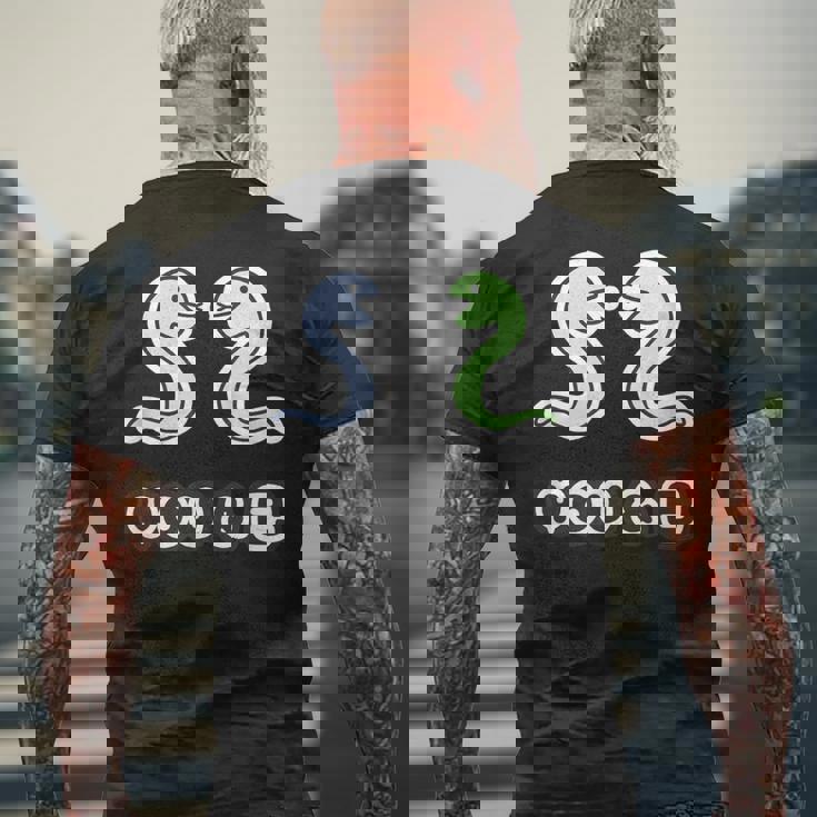 You & 巳《蛇》へび 巳年【どうぶつフレンズ】干支 十二支 2025 ゆるくて かわいい 動物 面白い メンズTシャツ バックプリント 高齢者への贈り物