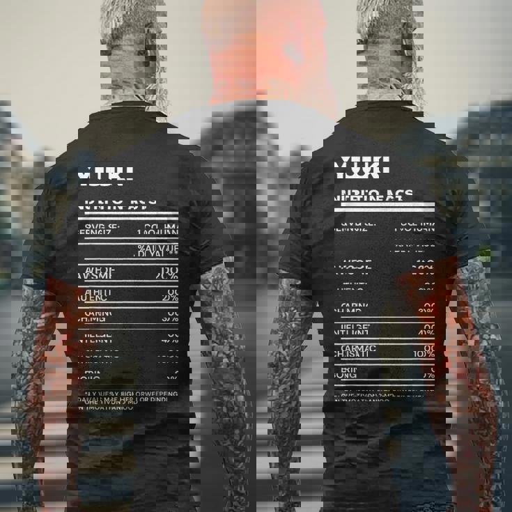 Yuuki 栄養成分表示 メンズTシャツ バックプリント 高齢者への贈り物