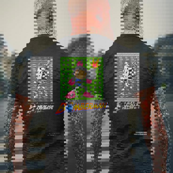 「ボンバーマン」白ボン（D） 長袖tシャツ メンズTシャツ バックプリント 高齢者への贈り物