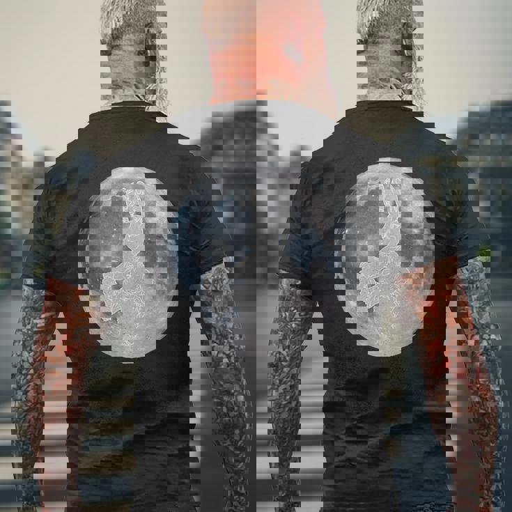 うさぎ星人 On The Moon メンズTシャツ バックプリント 高齢者への贈り物