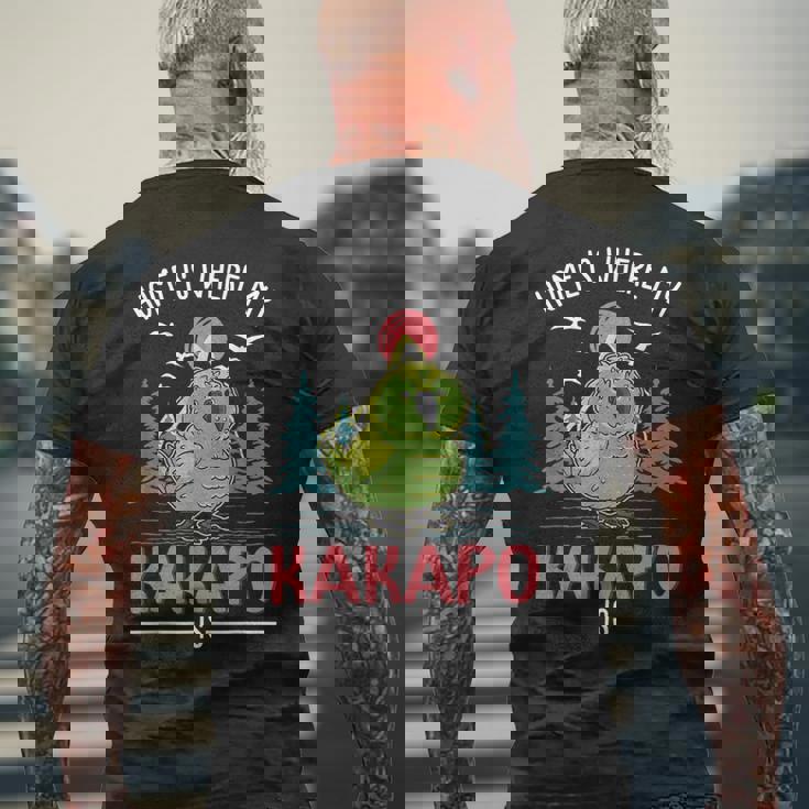 おうちは私のカカポがカカポ メンズTシャツ バックプリント 高齢者への贈り物