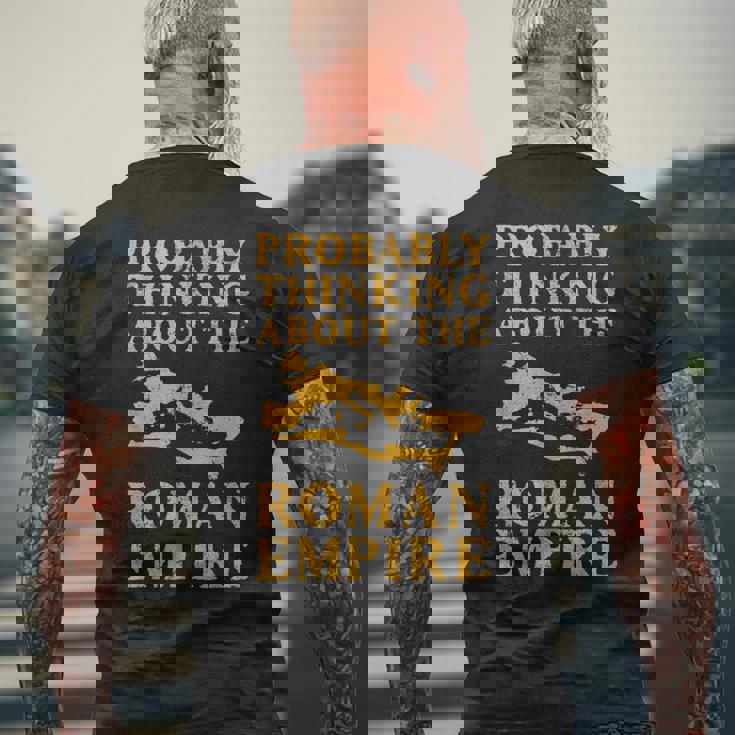 おそらくローマ帝国について考える 古代ローマ地図 メンズTシャツ バックプリント 高齢者への贈り物