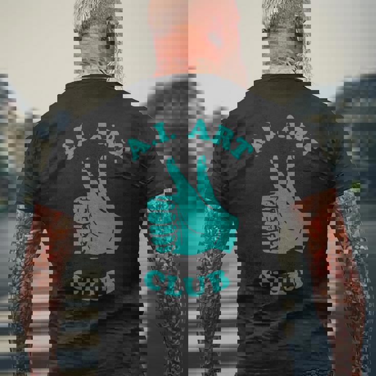 おもしろaiアートクラブ 人工知能 機械学習 メンズTシャツ バックプリント 高齢者への贈り物