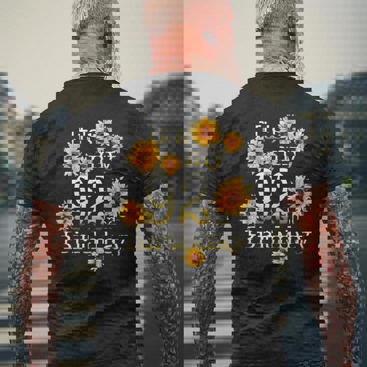 かわいいひまわり 92歳の誕生日 92歳の誕生日 長袖tシャツ メンズTシャツ バックプリント 高齢者への贈り物