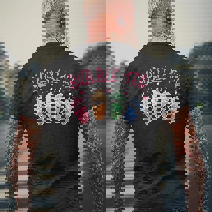 かわいいシャボン玉 ティーカップ 愛らしい集合 シャボン玉 メンズTシャツ バックプリント 高齢者への贈り物